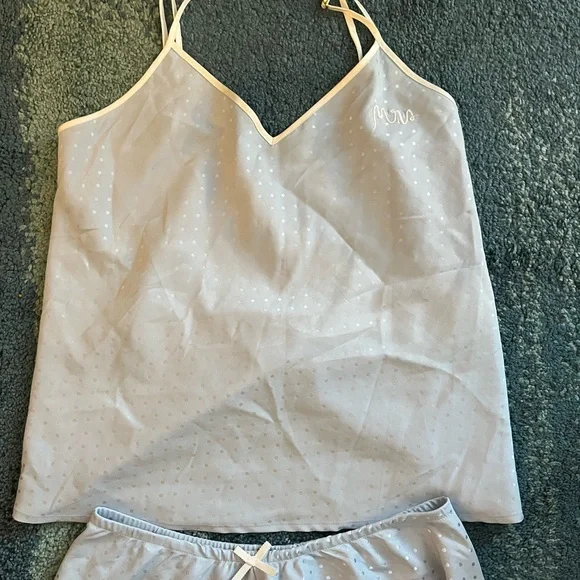 Kate Spade Light Blue Polka Dot “Mrs”Pajama Set